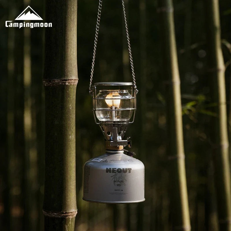 CAMPINGMOON T-4 Portable Gas Lantern 40LUX Stainless